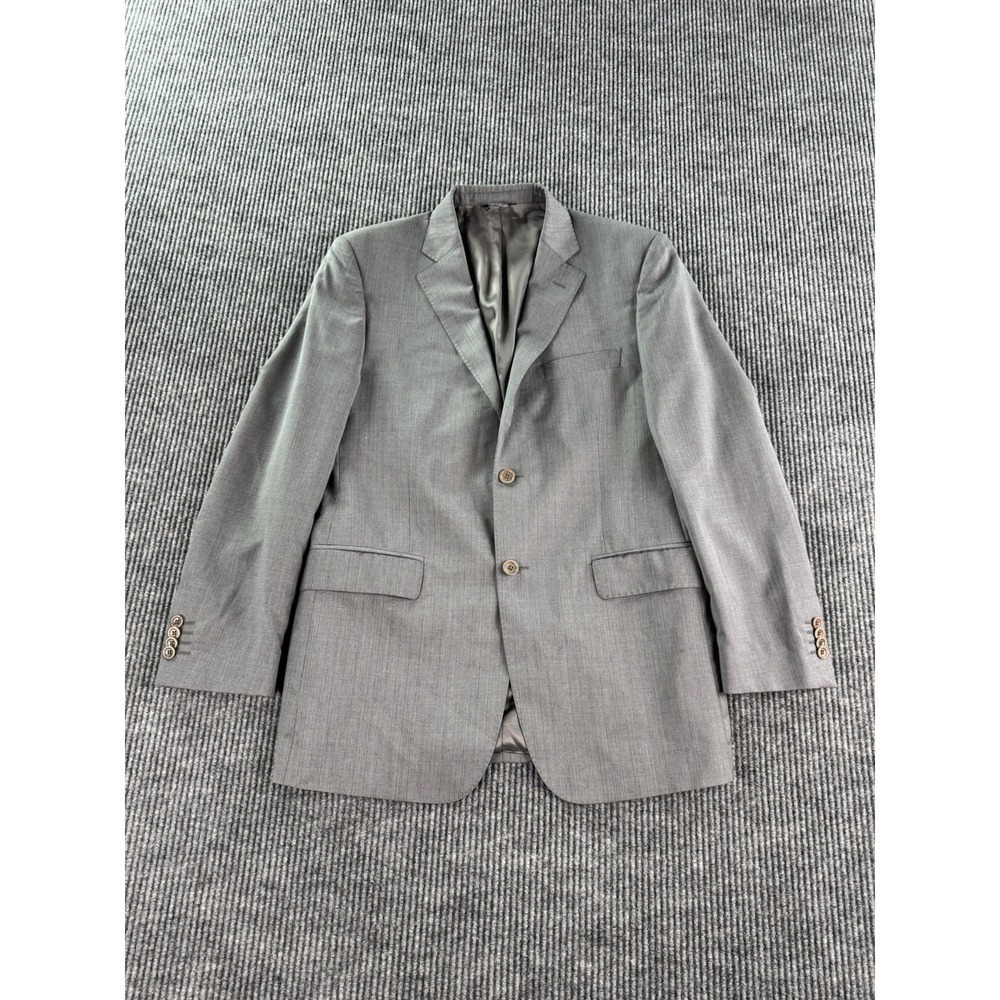 Ermenegildo Zegna Suit Jacket Gray 38 R Wool Silk Striped Traveller Sport Italy